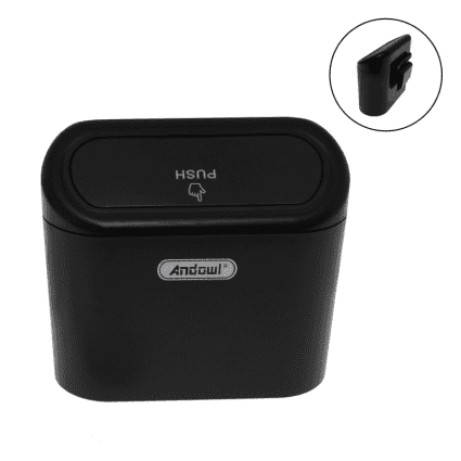 Mini car trash bin black with clip Q-L088 Andowl